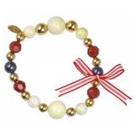 Tarina Tarantino - Hey Sailor! - Cruiser - Swarovski Crystal and Swarovski Pearl Nautical Ribbon Small Stretch Bracelet