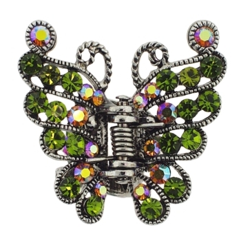 Medusa's Heirlooms - Small Two Pronged Butterfly Claw - Peridot (1)