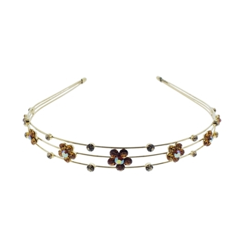 Medusa's Heirlooms - Gold & Amber Crystal Flower Headband (1)