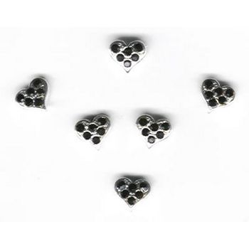 HB HairJewels - Jeweled Magnetic Hearts - Black Opal