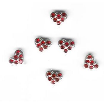 HB HairJewels - Jeweled Magnetic Hearts - Ruby Red