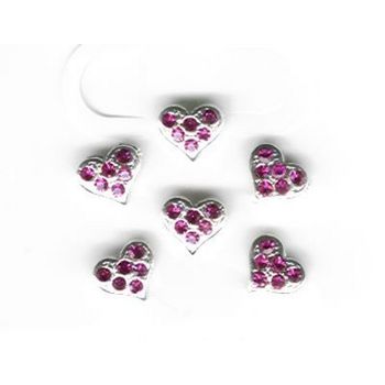 HB HairJewels - Jeweled Magnetic Hearts - Rose