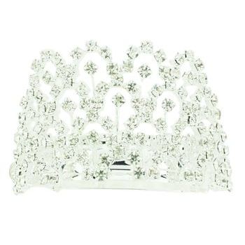 Karen Marie - Crystal Tiara Pony Barrette - White Crystal  (1)