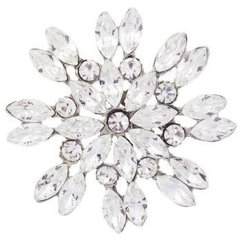 Karen Marie - Bridal Collection - Vintage Crystal Snowflake Brooch - White (1)