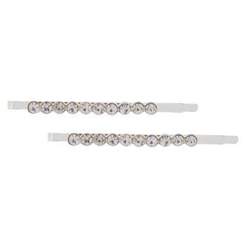 Karen Marie - Bridal Collection - Round Crystal Bobby Pins (Set of 2)