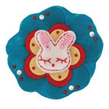 Tarina Tarantino - Kyoto Carnival - Cupcake - Swarovski Crystal and Felt Bunny Hairclip - Blue