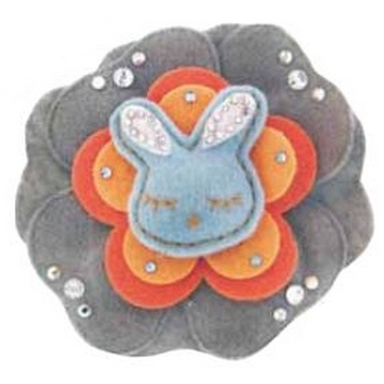 Tarina Tarantino - Kyoto Carnival - Cupcake - Swarovski Crystal and Felt Bunny Hairclip - Gray