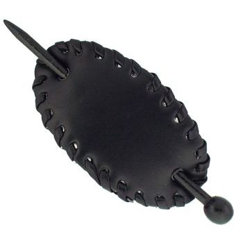 HB HairJewels - Faux Leather Heavy Stitch Pin Thru - Black