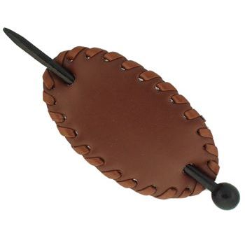 HB HairJewels - Faux Leather Heavy Stitch Pin Thru - Brown