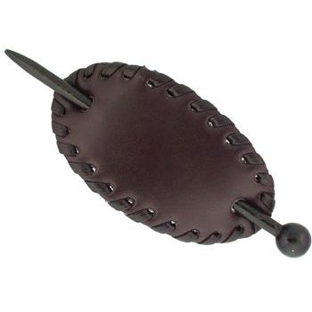 HB HairJewels - Faux Leather Heavy Stitch Pin Thru - Dark Brown