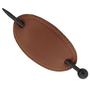 HB HairJewels - Faux Leather Pin Thru - Brown