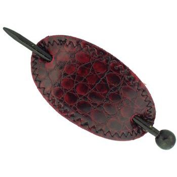 HB HairJewels - Faux Snake Leather Pin Thru - Red