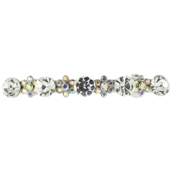 Karen Marie - Carat Crystal & Flower Barrette - White Diamond (1)