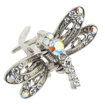 Karen Marie - Mini Crystal Dragonfly - White (1)