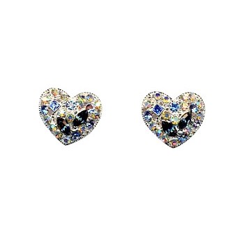 HB HairJewels - Crystal Heart Magnets for Hair or Earrings - Blue (2)
