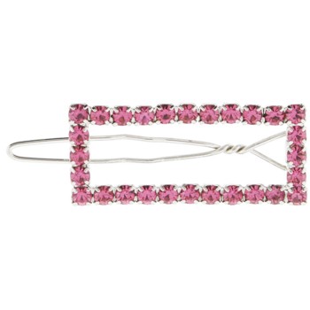 Karen Marie - Small Open Square Hair Clip - Pink (1)
