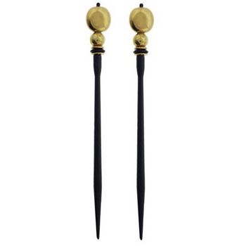 Mei Fa - Hairstyx - Dale Gold - Long Hairsticks - (Set of 2)