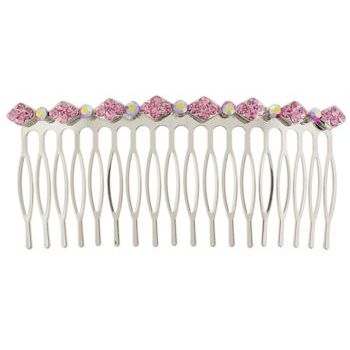 Karen Marie - Diamond Crystal Comb - Silver/Rose (1)