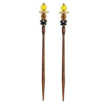 Mei Fa - Hairstyx - Dino - Long Brown Hairsticks - (Set of 2)