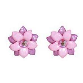 Tarina Tarantino - Iconic Collection - Swarovski Crystal Double Jasmine Blossom Post Earrings - Black Raspberry