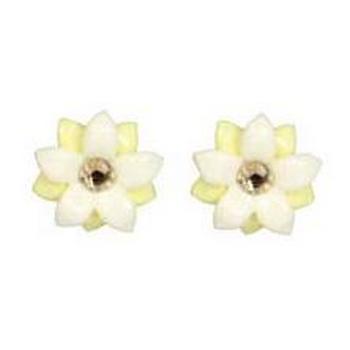 Tarina Tarantino - Iconic Collection - Swarovski Crystal Double Jasmine Blossom Post Earrings - Dragon Well