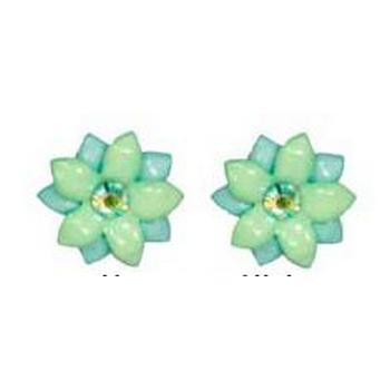 Tarina Tarantino - Iconic Collection - Swarovski Crystal Double Jasmine Blossom Post Earrings - Moraccan Mint