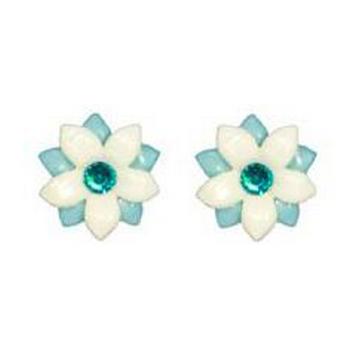 Tarina Tarantino - Iconic Collection - Swarovski Crystal Double Jasmine Blossom Post Earrings - Peppermint