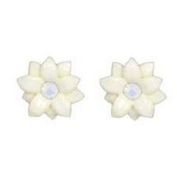 Tarina Tarantino - Iconic Collection - Swarovski Crystal Double Jasmine Blossom Post Earrings - Snowbud