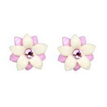 Tarina Tarantino - Iconic Collection - Swarovski Crystal Double Jasmine Blossom Post Earrings - Wild Strawberry