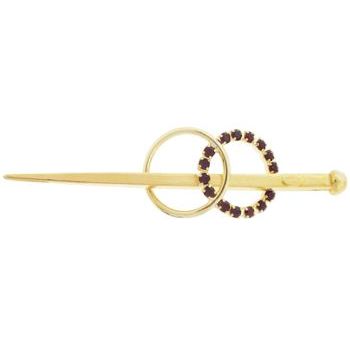 Alex and Ani - Hair Sweep - Small Double Circle Gold Metal - Ruby (1)