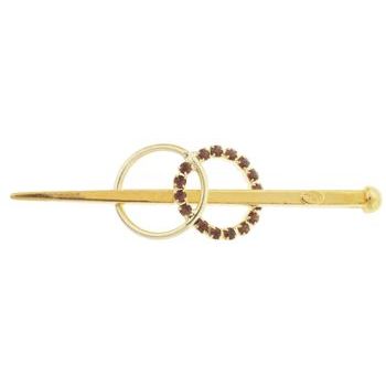 Alex and Ani - Hair Sweep - Small Double Circle Gold Metal - Topaz(1)