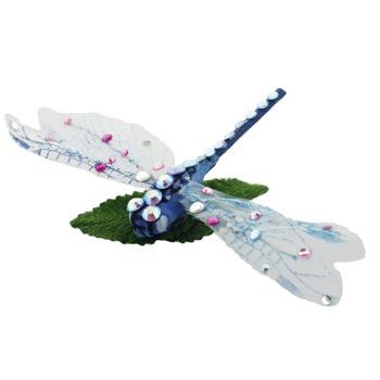 Michelle Roy - Dragonfly - Blue w/Blue & Multi-Hued AB Swarovski Crsytals (1)