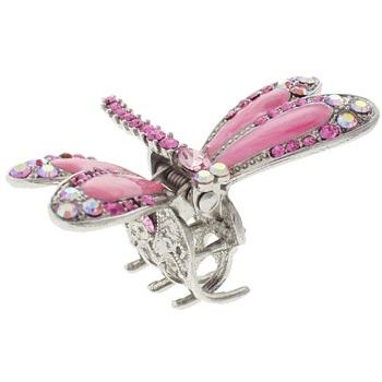 Karen Marie - Small Dragonfly Jaw - Enamel & Crystal Encrusted  - Rose Hues (1)