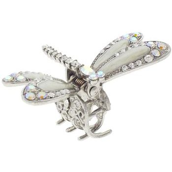 Karen Marie - Small Dragonfly Jaw - Enamel & Crystal Encrusted  - White Diamond Hues (1)