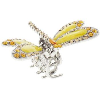 Karen Marie - Small Dragonfly Jaw - Enamel & Crystal Encrusted - Butternut Yellow Hues (1)