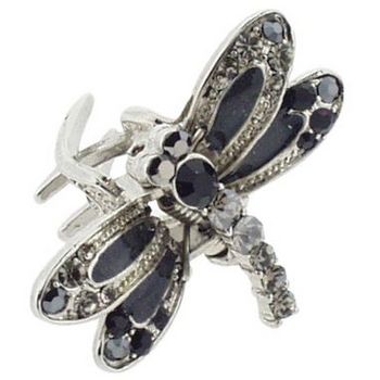 Karen Marie - Mini Enamel & Crystal Dragonfly - Smoke (1)