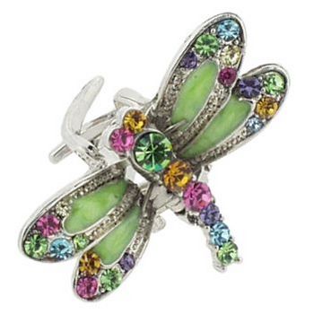 Karen Marie - Mini Enamel & Crystal Dragonfly - Kiwi (1)