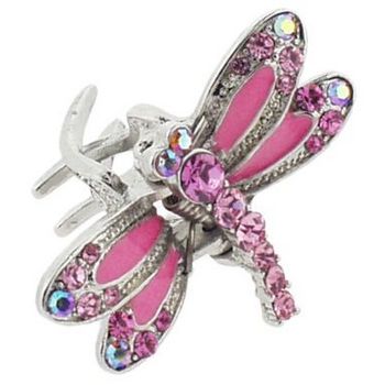 Karen Marie - Mini Enamel & Crystal Dragonfly - Rose (1)