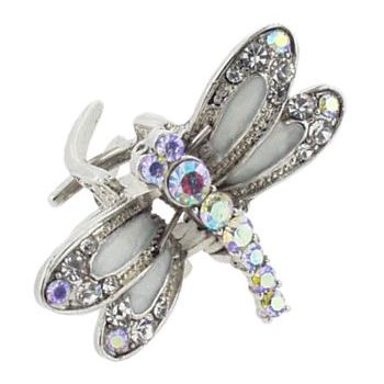 Karen Marie - Mini Enamel & Crystal Dragonfly - Ivory (1)