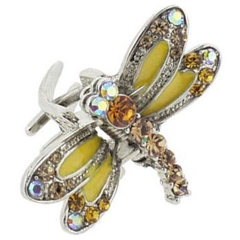 Karen Marie - Mini Enamel & Crystal Dragonfly - Gold (1)