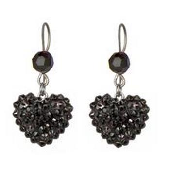 Tarina Tarantino - Iconic Collection - Swarovski Crystal Pave Heart Drop Earrings - Cobra Lily