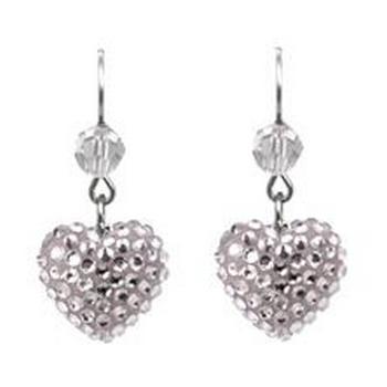 Tarina Tarantino - Iconic Collection - Swarovski Crystal Pave Heart Drop Earrings - Galaxy White