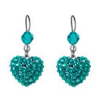 Tarina Tarantino - Iconic Collection - Swarovski Crystal Pave Heart Drop Earrings - Raspberry Gummi