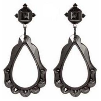 Tarina Tarantino - Black Dahlia - Andromeda - Swarovski Crystal Thorn Dew Drop Hoop Earrings