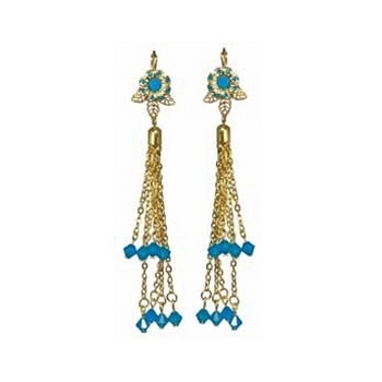 Tarina Tarantino - Topkapi - Mirage - Swarovski Crystal Tassel Earrings - Oasis