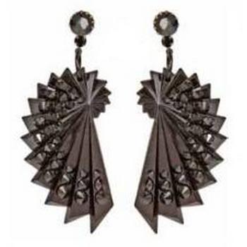 Tarina Tarantino - Black Dahlia - Emeline - Spiral Shell Swarovski Crystal Thorn Drop Earrings