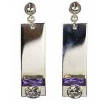 Tarina Tarantino - Magic Mirror - Jensen - Rectangle Metalwork and Swarovski Crystal Drop Earrings