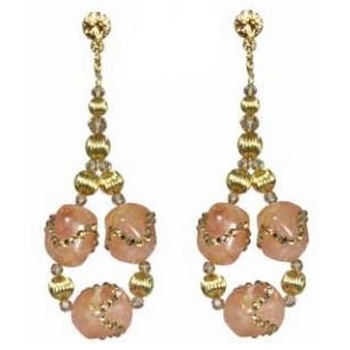 Tarina Tarantino - Topkapi - Cleopatra - Swarovski Crystal Wrapped Lucite Stone Drop Earrings - Brun Scarabee