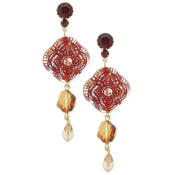 Tarina Tarantino - Translucent Moroccan Bead Earrings - Amber