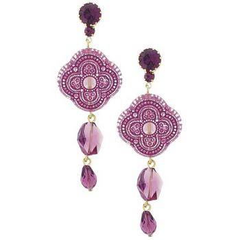 Tarina Tarantino - Translucent Moroccan Bead Earrings - Violet